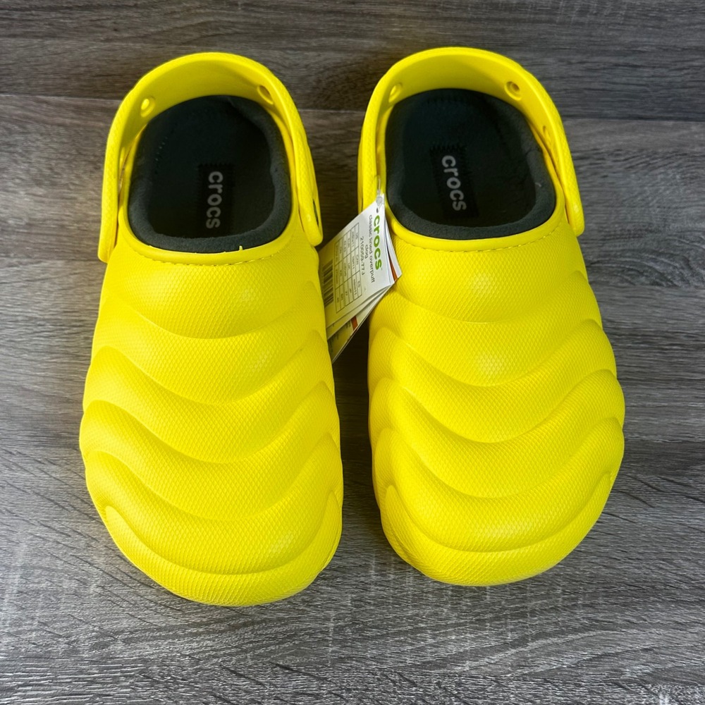 Crocs Classic Lined Overpuff Clogs Mens 9 Womens 11 Yellow Puffy Slip On NEW - Picture 3 of 10